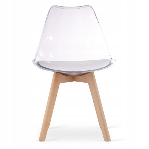 KRZESŁO SKANDYNAWSKIE DREWNIANE NOGI DO SALONU KUCHNI Z PODUSZKĄ 2 SZTUKI