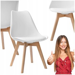 KRZESŁO SKANDYNAWSKIE DREWNIANE NOGI DO SALONU KUCHNI Z PODUSZKĄ 4 SZTUKI