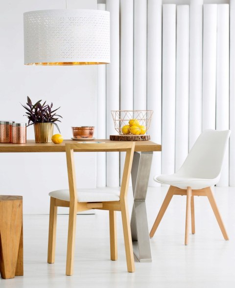 KRZESŁO SKANDYNAWSKIE DREWNIANE NOGI DO SALONU KUCHNI Z PODUSZKĄ 4 SZTUKI