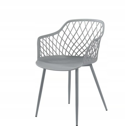 Krzesła Do Jadalni Skandynawskie Nowoczesne Metalowe Nogi Zestaw 6szt Szare