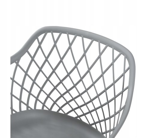 Krzesła Do Jadalni Skandynawskie Nowoczesne Metalowe Nogi Zestaw 6szt Szare