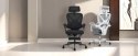 Krzesło Biurowe Ergonomiczne odchylane o 135° lędźwiowe i podnóżek, szare