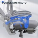 Krzesło Biurowe Ergonomiczne odchylane o 135° lędźwiowe i podnóżek, szare