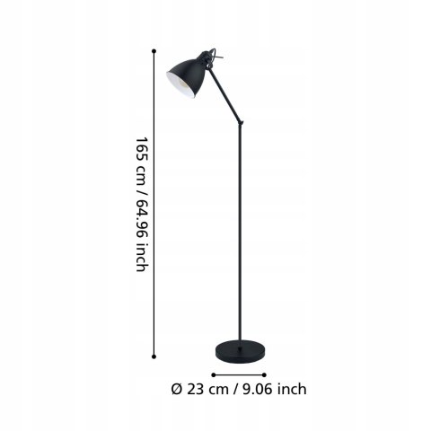 Lampa podłogowa Do Salonu Sypialni 40W vintage Kontrastowe wykończenie