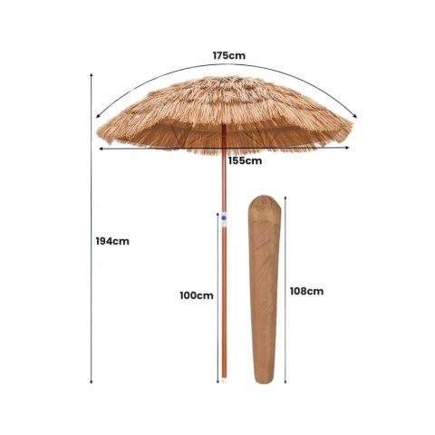 Parasol plażowy ogrodowy w stylu hawajskim tropikalny design