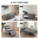 Sofa Składana Krzesło wypoczynkowe Pojedyncze łóżko do spania Szara