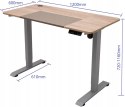 BIURKO ELEKTRYCZNE GAMINGOWE KOMPUTEROWE Z REGULACJĄ 120X60 CM DĄB BRUNICO
