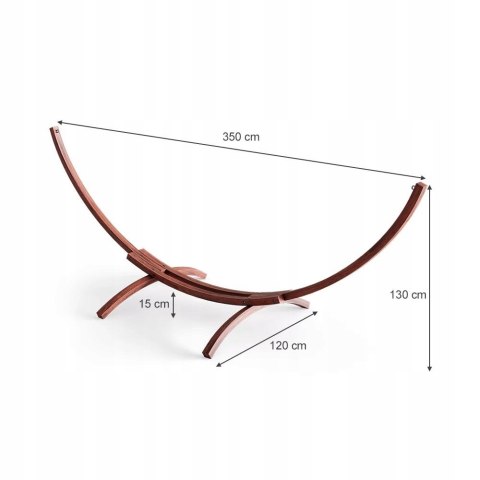 Hamak Stelaż do hamaka Brązowy 350 cm solidny drewniany łatwy montaż
