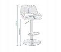 Hokery barowe stołki z oparciem i podnóżkiem szary designerski obrotowy 360