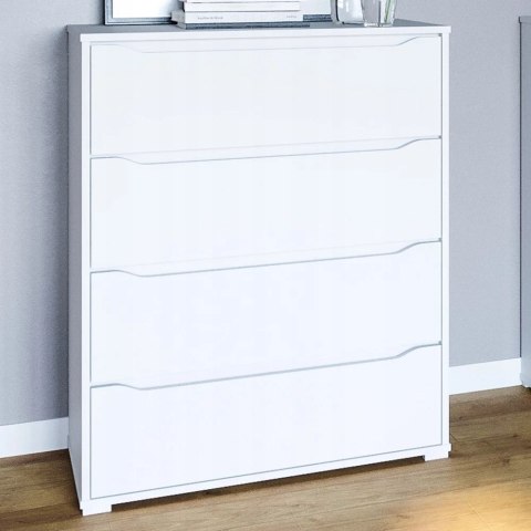 KOMODA BIAŁA Z SZUFLADAMI KOMODA 80CM 4 SZUFLADY SZAFKA DO SALONU SYPIALNI