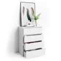 KOMODA BIAŁA Z SZUFLADAMI KOMODA 80CM 4 SZUFLADY SZAFKA DO SALONU SYPIALNI