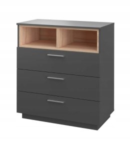 Komoda Z 3 Szufladami I Półkami Kredens Do Salonu Sypialni Pojemna Duża