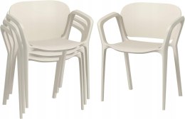 Krzesła Ogrodowe z Podłokietnikami i Oparciem wodoodporne zestaw 4 sztuki