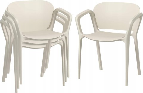 Krzesła Ogrodowe z Podłokietnikami i Oparciem wodoodporne zestaw 4 sztuki