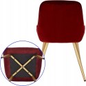 Krzesła do jadalni, salonu kuchni retro burgundowe aksamitne zestaw 2 sztuk