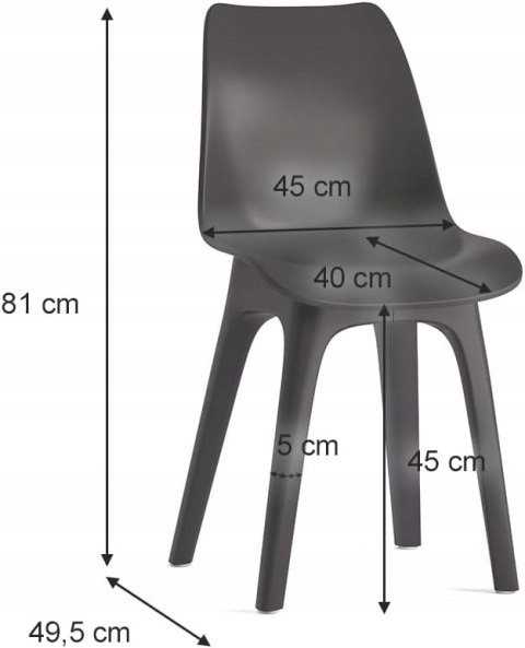 Krzesła ogrodowe Eolo odporne na warunki atmosferyczne zestaw 2szt stylowe