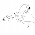 Lampa Loftowa Ścienna Z Metalowym Kloszem Do Czytania Regulowana E27 40w