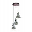Lampa Wisząca 3punkty Światła E27 Industrialna Do Kuchni Pokoju Oświetlenie