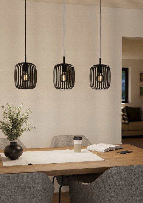 Lampa wisząca sufitowa 3 punktowa E27 okrągłe metalowe klosze nowoczesna