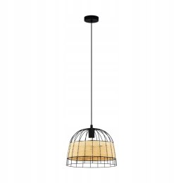 Lampa wisząca z metalowym drucianym kloszem naturalny design stylowa
