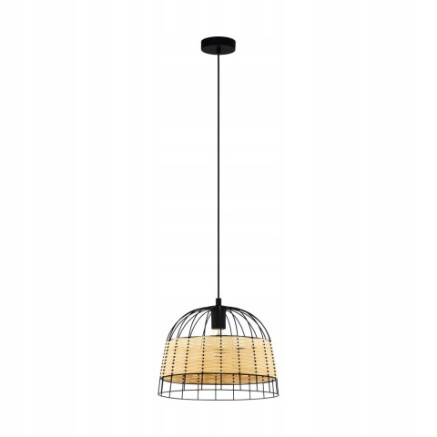 Lampa wisząca z metalowym drucianym kloszem naturalny design stylowa