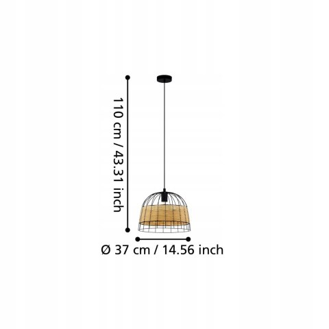 Lampa wisząca z metalowym drucianym kloszem naturalny design stylowa