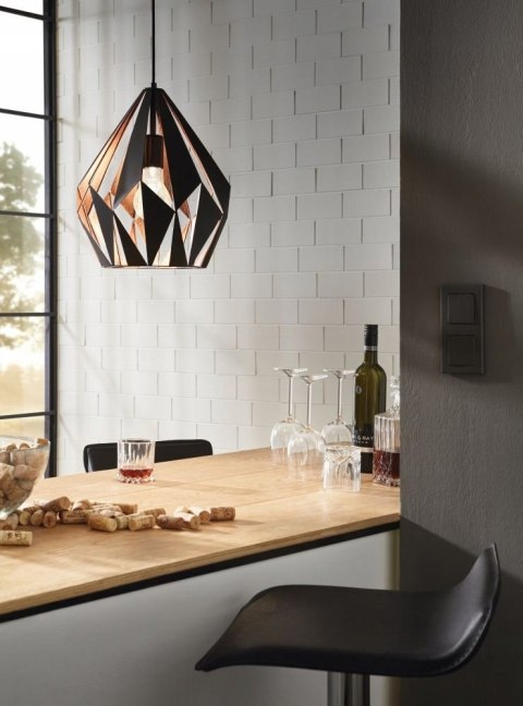 Lampa wisząca żyrandol metalowa miedziana nowoczesny styl 1 punktowa