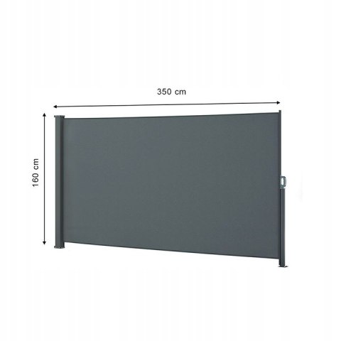 MARKIZA BOCZNA TARASOWA ROLETA PRZECIWSŁONECZNA OSŁONA NA TARAS 350x180 CM
