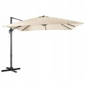 Parasol Ogrodowy klasyczny beżowy 300 x 273 cm Ze Stelażem Obrotowy 360