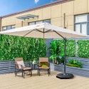Parasol Ogrodowy klasyczny beżowy 300 x 273 cm Ze Stelażem Obrotowy 360