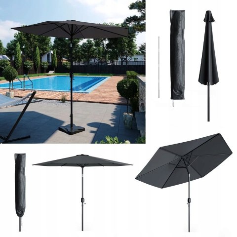 Parasol ogrodowy przeciwsłoneczny beżowy z pokrowcem 270cm ochrona przedUV