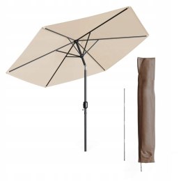 Parasol ogrodowy przeciwsłoneczny beżowy z pokrowcem 270cm ochrona przedUV