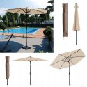 Parasol ogrodowy przeciwsłoneczny beżowy z pokrowcem 270cm ochrona przedUV