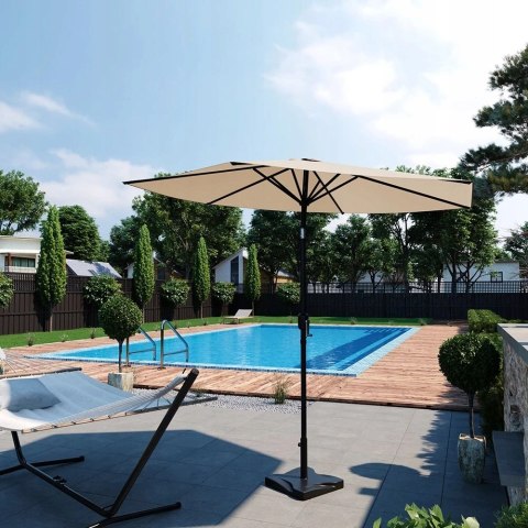 Parasol ogrodowy przeciwsłoneczny beżowy z pokrowcem 270cm ochrona przedUV