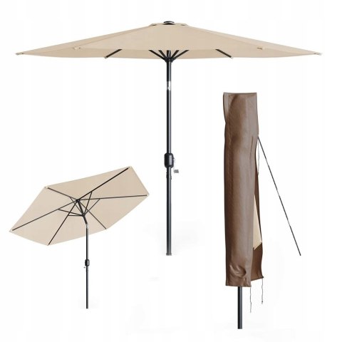 Parasol ogrodowy przeciwsłoneczny beżowy z pokrowcem 270cm ochrona przedUV