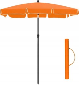 Parasol ogrodowy przeciwsłoneczny prostokątny pomarańczowy składany 125x200