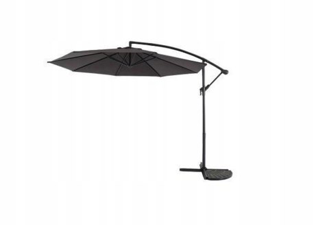 Parasol ogrodowy regulowany kąt 290cm solidna konstrukcja antracyt