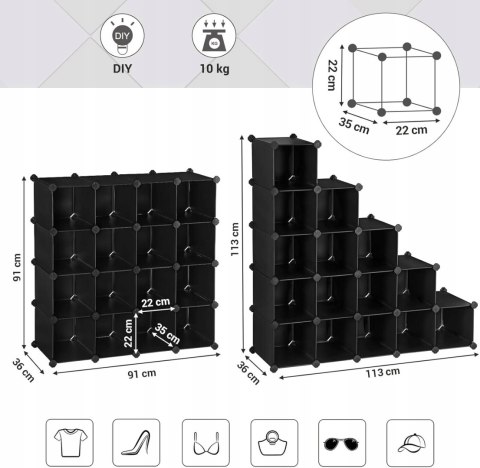 Półka na buty, system regałów, 15 przegródek szafa do sypialni, biura 30x30