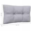 Sofa ogrodowa 2 osobowa z szarymi poduszkami z litego drewna sosnowego