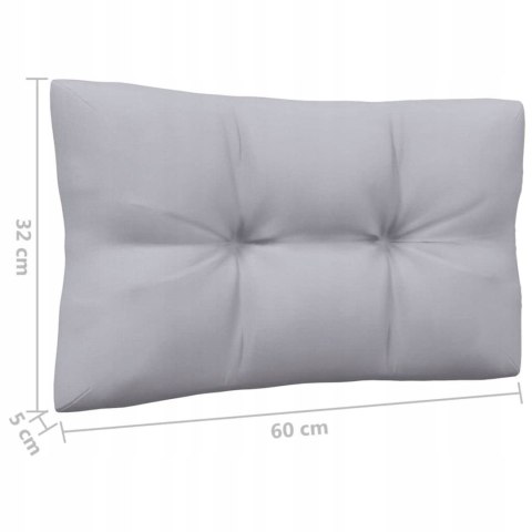 Sofa ogrodowa 2 osobowa z szarymi poduszkami z litego drewna sosnowego