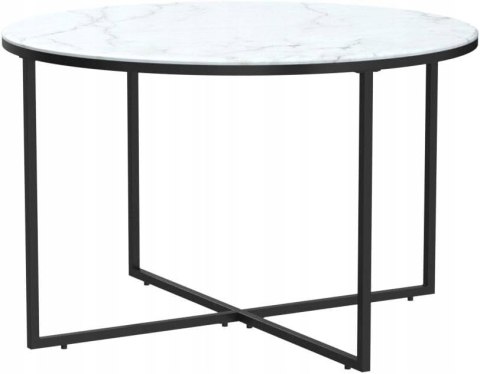 Stolik kawowy okrągły ze szklanym blatem nowoczesny stolik pomocniczy 70x70