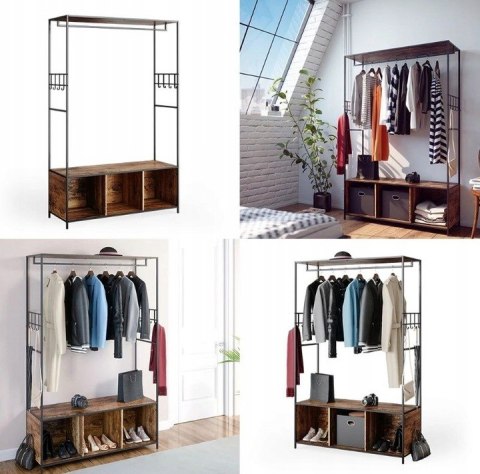 Szafa Rustykalna Wieszak Z Półką I Siedziskiem Do Przedpokoju Sypialni