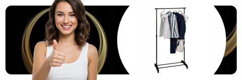 WIESZAK NA UBRANIA WIESZAK STOJĄCY GARDEROBA DO PRZEDPOKOJU NA KÓŁKACH