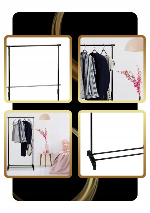 WIESZAK NA UBRANIA WIESZAK STOJĄCY GARDEROBA DO PRZEDPOKOJU NA KÓŁKACH