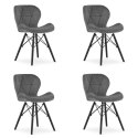 Krzesło LAGO Aksamit - szare / nogi czarne x 4