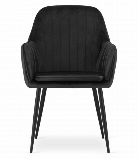 Krzesło LUGO - aksamit czarny / nogi czarne x 2