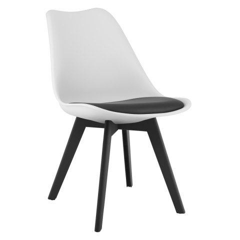 Krzesło MARK biało czarne / nogi czarne x 2