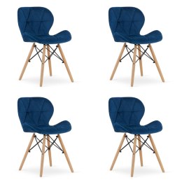 Krzesło LAGO Aksamit - granatowe x 4