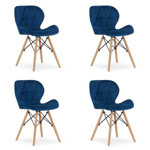 Krzesło LAGO Aksamit - granatowe x 4