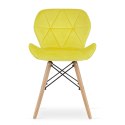 Krzesło LAGO Aksamit - żółte x 3
